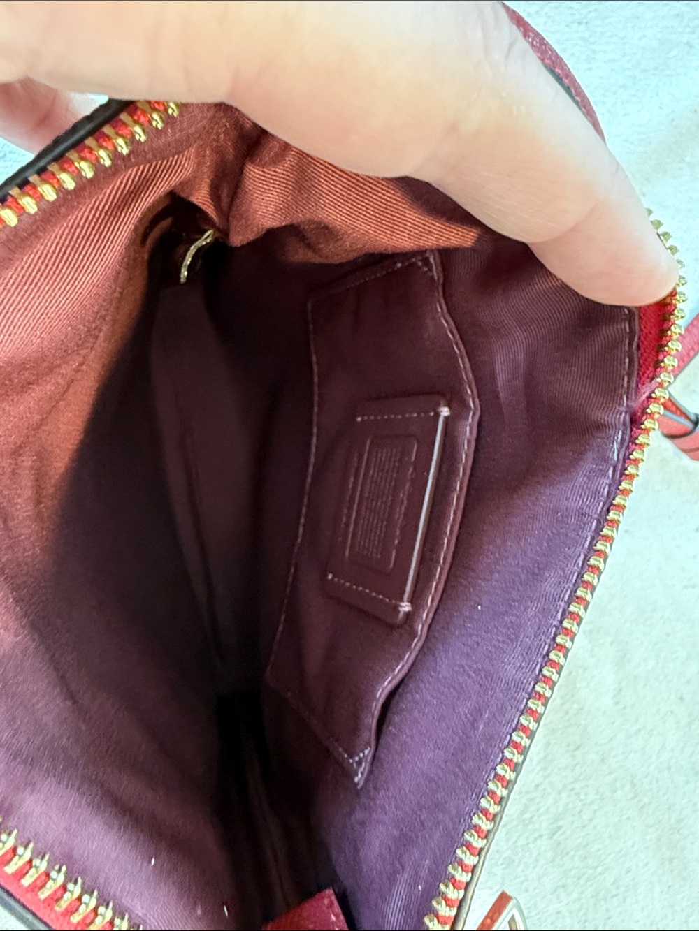 COACH Red Mini Rowan File Bag - Picture 7 of 8